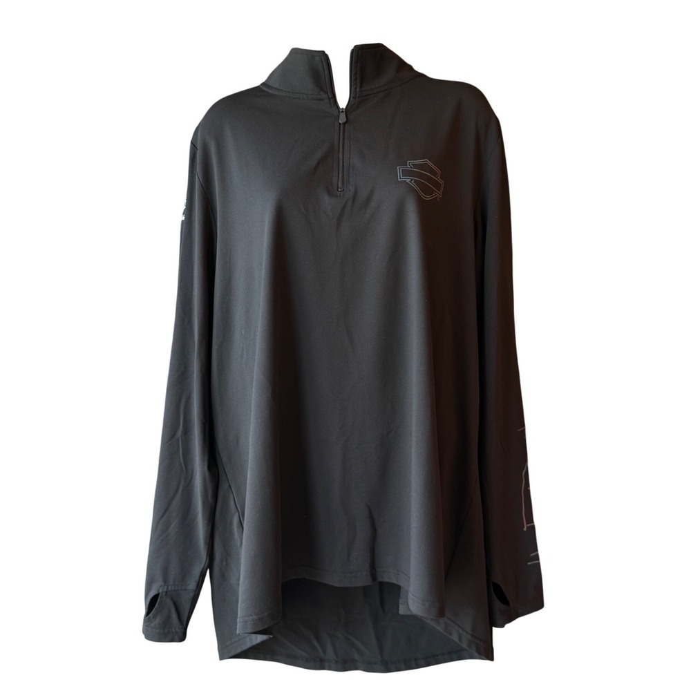 Harley-Davidson Women's Black 1/4 Zip Performance Pullover Size 1X